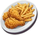 Fried Chicken and Fries