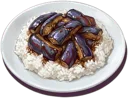 Soy-Braised Eggplant Rice Bowl