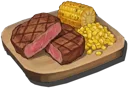Her Corn-Seared Steak
