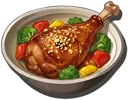 她做的香烤鸡腿