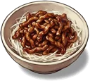 The Beijing-style shredded pork with sweet bean sauce she made