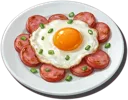 Her Ham and Fried Egg